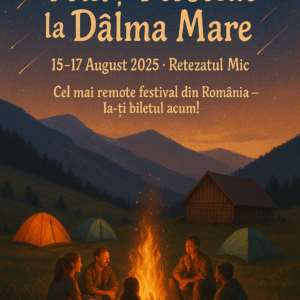 Coperta festivalului cu muzica folk si perseide pe cer